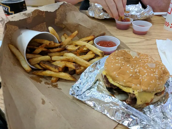 Five Guys, a fast food restaurant in Rochester